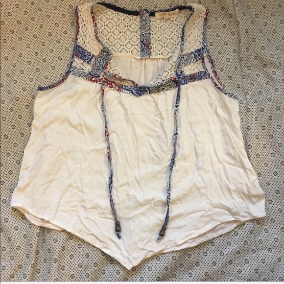 Rewind Tops - Rewind Boho Handkerchief tank sz L